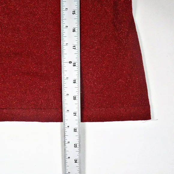 Jaclyn Smith NWT Red Metallic Beaded Top Stretch Size Small - Picture 8 of 8